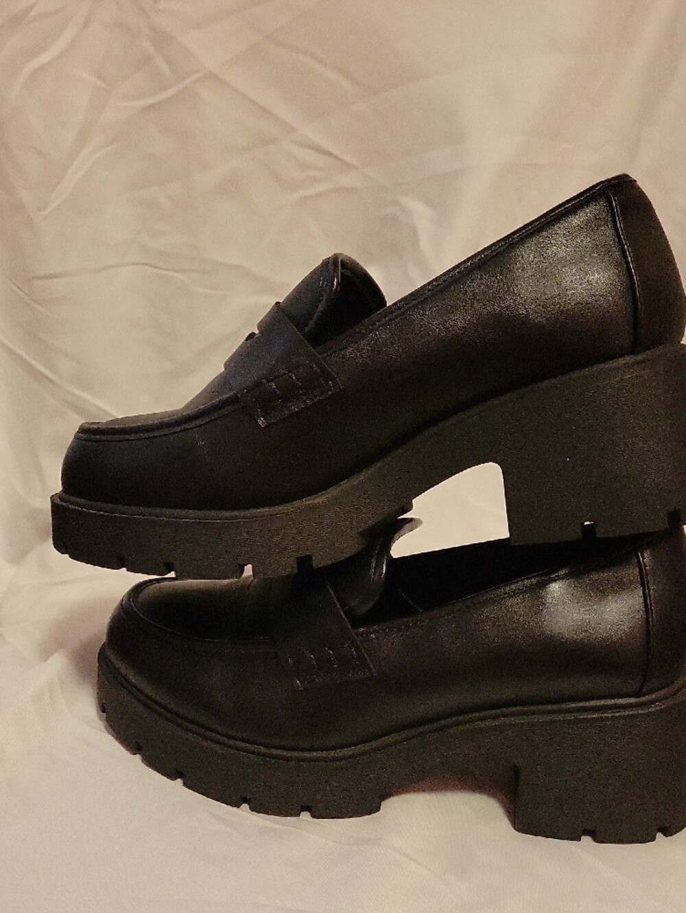 Torrid Chunky Black Leather Penny Loafers - Picture 3 of 6